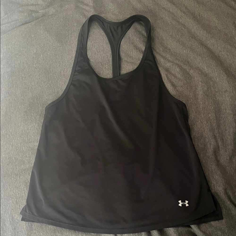 Under Armour Black racerback Athletic Tank top sports bra workout shirt XS S gym